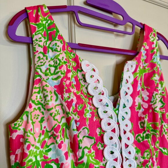 Lilly Pulitzer Womens Cathy Dress Floral Pink Green Southern Charm Size 4 - Picture 2 of 16